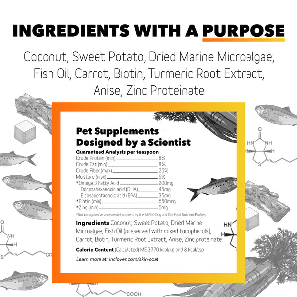 Skin + Coat Supplement for Dogs + Cats (BioRadiant)