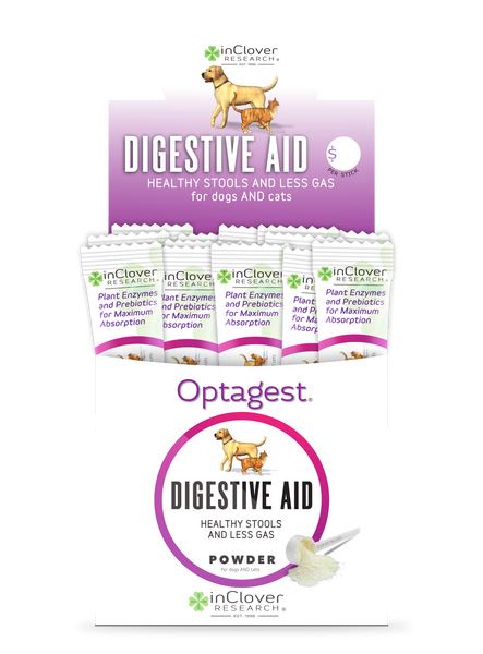 Optagest | Plant Based Prebiotics & Digestive Enzymes for Dogs & Cats, Travel Sticks