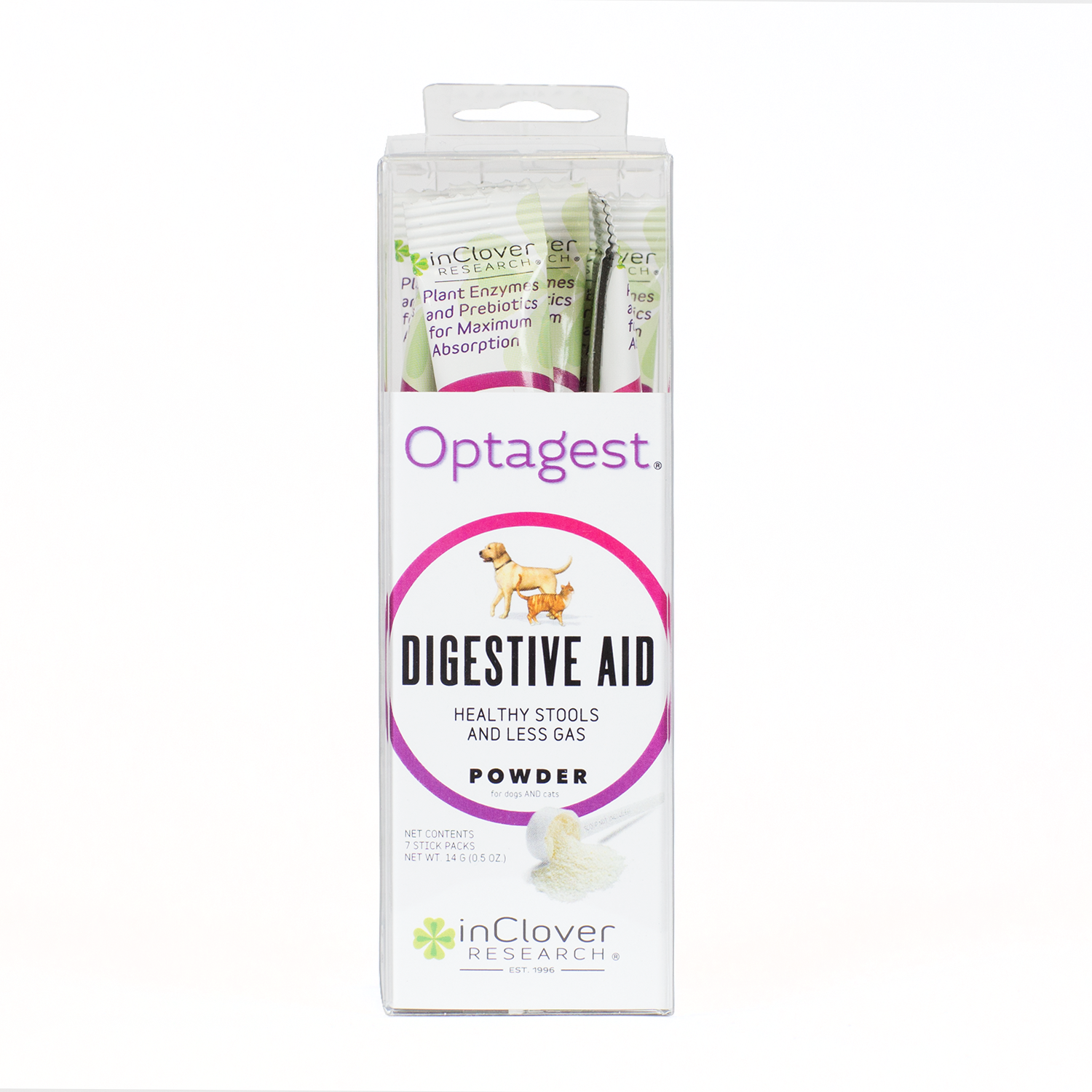 Optagest | Plant Based Prebiotics & Digestive Enzymes for Dogs & Cats, Travel Sticks